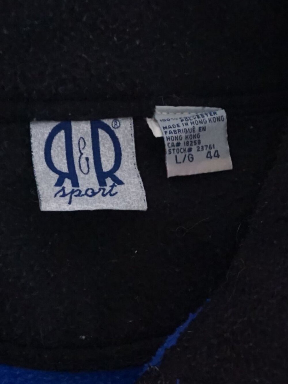 Vintage R&R Sport Blue Quarter Zip Fleece Mock Neck Outdoor Hiking Sweater Large - Picture 10 of 10